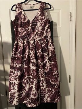 ASOS Plum and White Floral Fit-and-Flare Dress